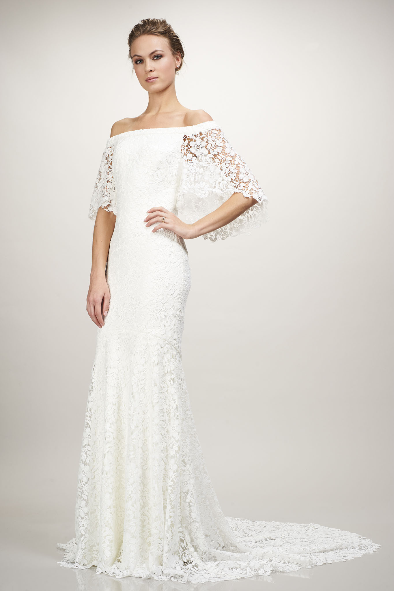 lightweight lace wedding dress