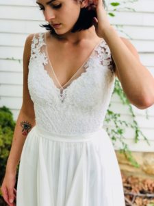 jasmine bridal lace and chiffon gown