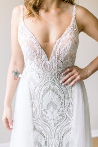 boho lace wedding gown