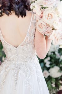 woman in aline wedding dress