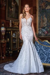 fitted mermaid wedding gown with sparkle