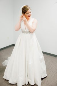 bride in elegant wedding dress