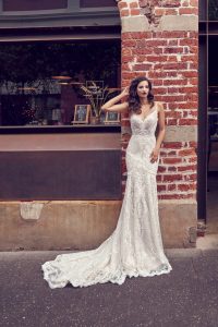 zavana bridal fit to flare dress fully beaded