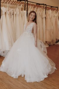 tulle ballgown with vneck
